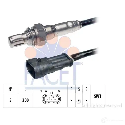 Лямбда зонд, кислородный датчик FACET 1511722 KW 497 284 10.7284 EPS 1.997.284