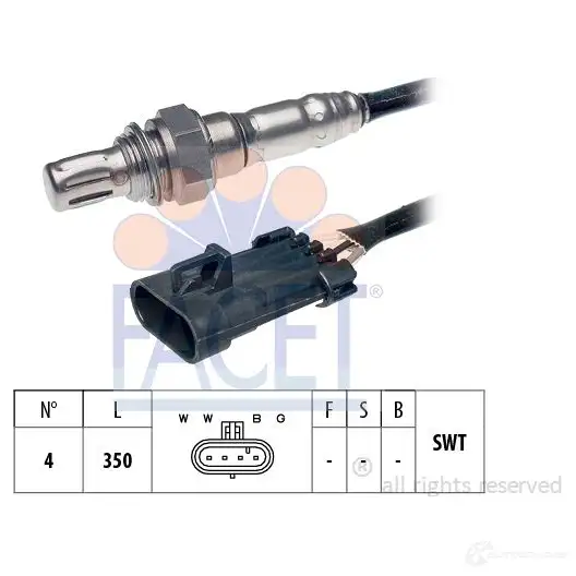 Лямбда зонд, кислородный датчик FACET 10.7602 KW 497 602 EPS 1.997.602 1511818