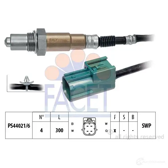 Лямбда зонд, кислородный датчик FACET 1511827 10.7633 KW 497 633 EPS 1.997.633 изображение 0