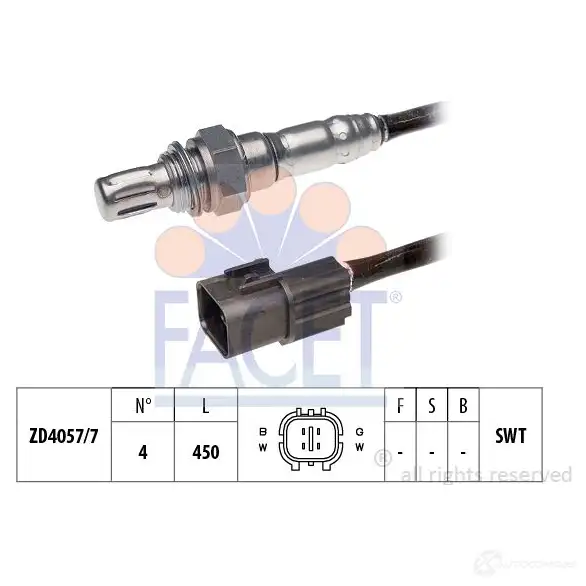 Лямбда зонд, кислородный датчик FACET EPS 1.997.649 KW 497 649 1511828 107649