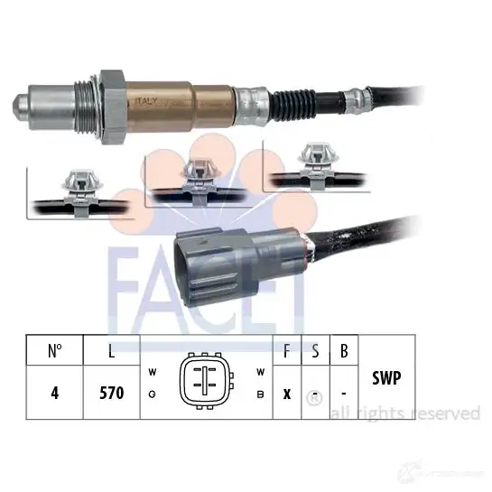 Лямбда зонд, кислородный датчик FACET EPS 1.997.848 1511865 KW 497 848 10.7848 изображение 0