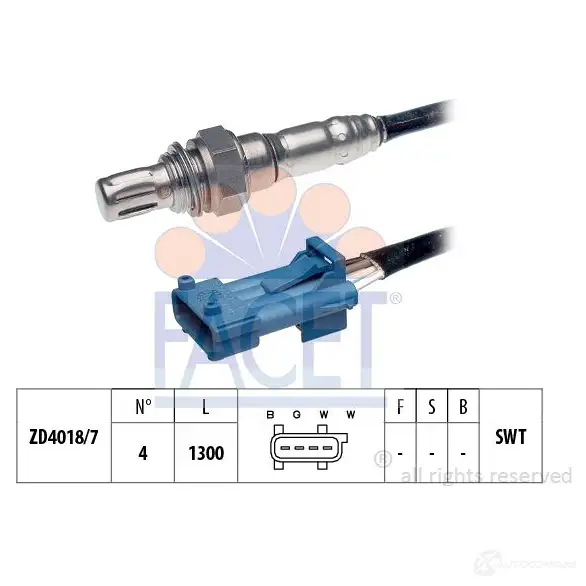 Лямбда зонд, кислородный датчик FACET 10.7591 1511812 KW 497 591 EPS 1.997.591