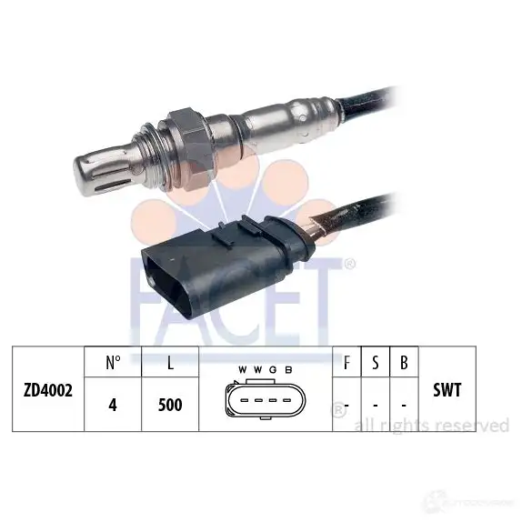 Лямбда зонд, кислородный датчик FACET 10.7098 1511646 EPS 1.997.098 KW 497 098 изображение 0