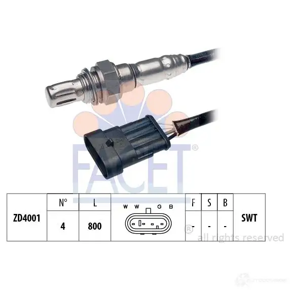 Лямбда зонд, кислородный датчик FACET 107211 KW 497 211 EPS 1.997.211 1511691