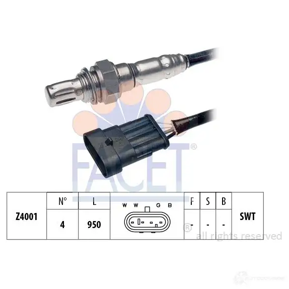 Лямбда зонд, кислородный датчик FACET 10.7020 KW 497 020 EPS 1.997.020 1511584
