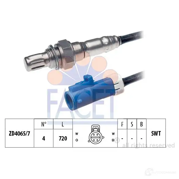 Лямбда зонд, кислородный датчик FACET KW 497 678 1511835 107678 EPS 1.997.678 изображение 0