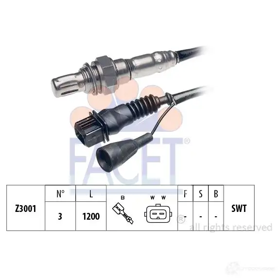 Лямбда зонд, кислородный датчик FACET 10.7028 EPS 1.997.028 KW 497 028 1511591