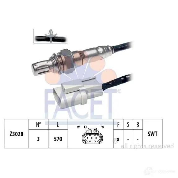 Лямбда зонд, кислородный датчик FACET 1511771 KW 497 408 EPS 1.997.408 107408