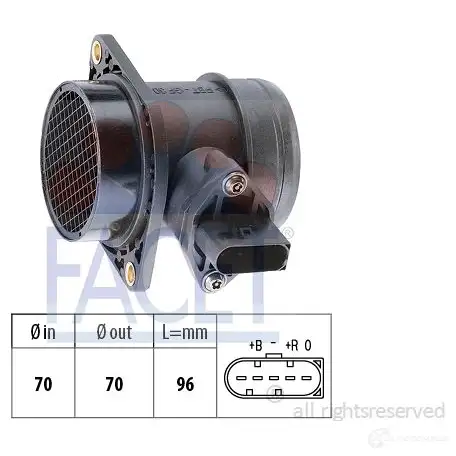 Расходомер воздуха FACET EPS 1.991.284 10.1284 1511158 KW 491 284 изображение 0