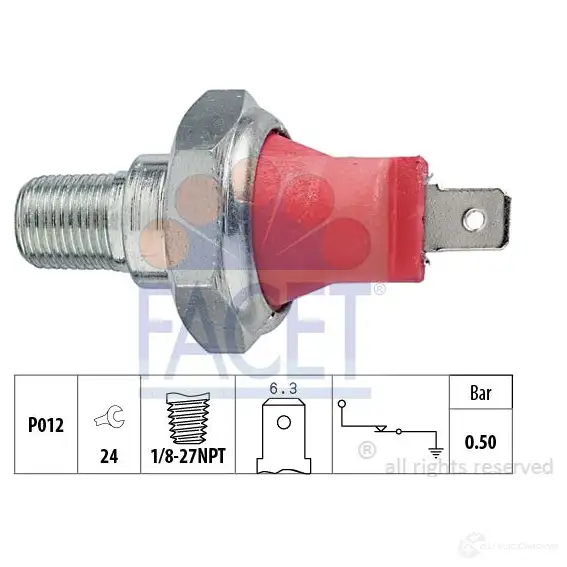 Датчик давления масла FACET 1512953 7.0027 KW 500 027 EPS 1.800.027