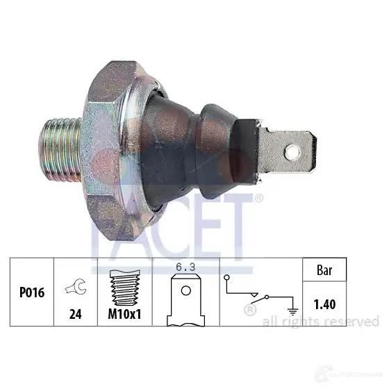 Датчик давления масла FACET EPS 1.800.051 7.0051 KW 500 051 1512964 изображение 0