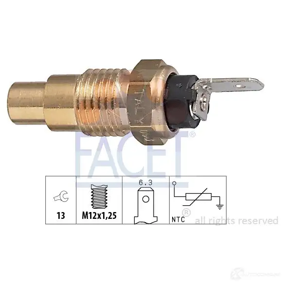 Датчик температуры охлаждающей жидкости FACET 1513789 EPS 1.830.223 KW 530 223 7.3223 изображение 0
