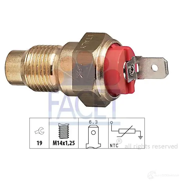 Датчик температуры охлаждающей жидкости FACET 1513757 KW 530 203 7.3203 EPS 1.830.203