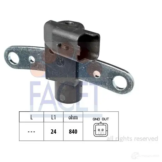 Датчик коленвала, импульсов FACET 1516284 9.0600 KW 453 600 EPS 1.953.600