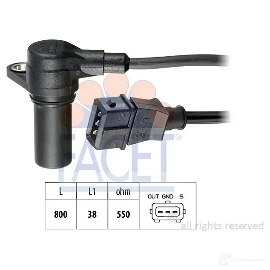 Датчик коленвала, импульсов FACET 1193963087 9.0181 KW 453 181 EPS 1.953.181