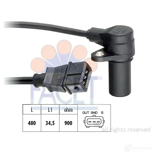Датчик коленвала, импульсов FACET EPS 1.953.168 1515819 9.0168 KW 453 168