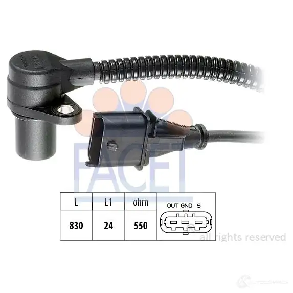 Датчик коленвала, импульсов FACET 1515942 KW 453 266 EPS 1.953.266 9.0266