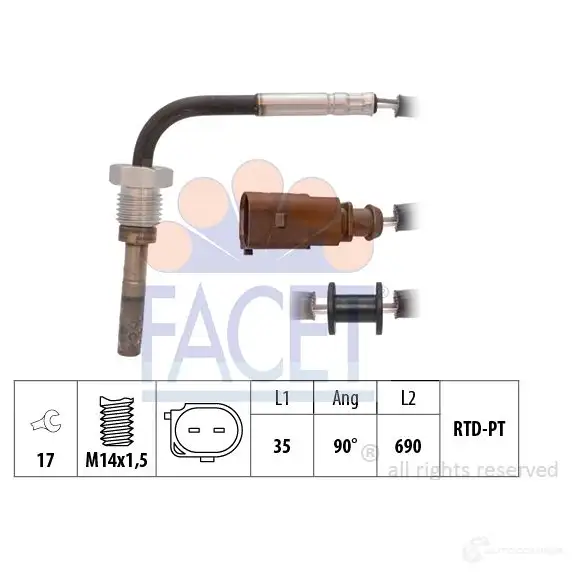 Датчик температуры выхлопных газов FACET 22.0098 4 AGMHZ 1437421745