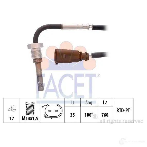 Датчик температуры выхлопных газов FACET 22.0002 SCMJRR 4 1437421764 изображение 0