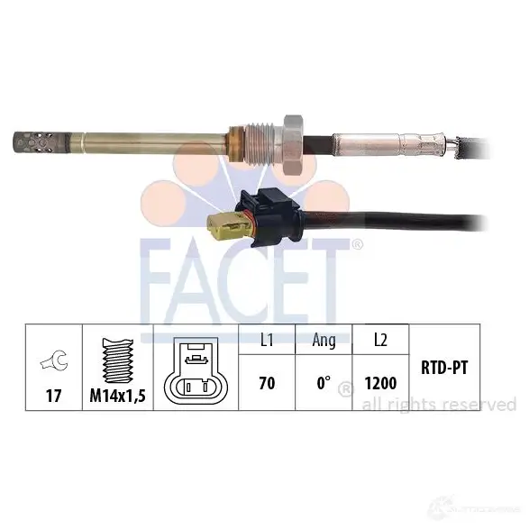 Датчик температуры выхлопных газов FACET 22.0055 1437421978 V71 X1