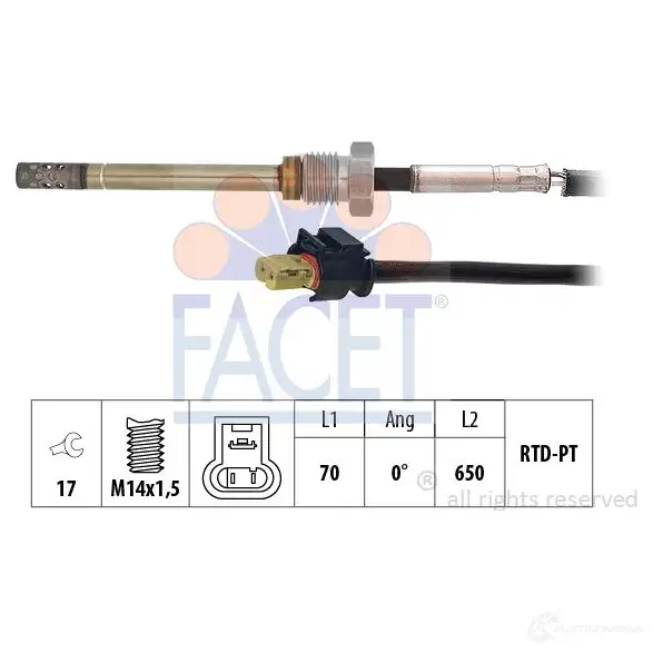 Датчик температуры выхлопных газов FACET 22.0069 1437421965 PKDP6 EF