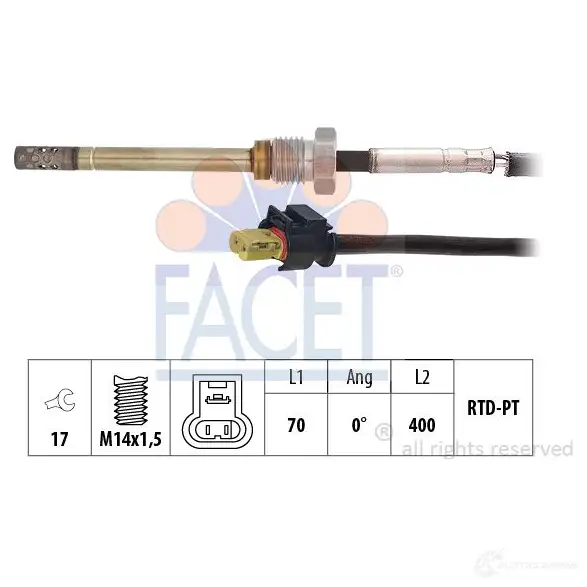 Датчик температуры выхлопных газов FACET 1437421961 5 N9RAF 22.0209