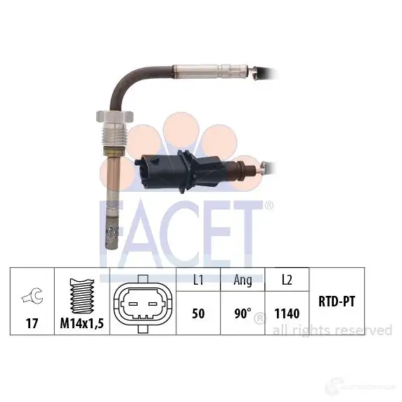 Датчик температуры выхлопных газов FACET 22.0163 1437422128 G Q45P