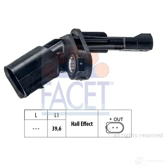 Датчик АБС FACET 21.0009 1512401 KW 460 009 EPS 1.960.009 изображение 0