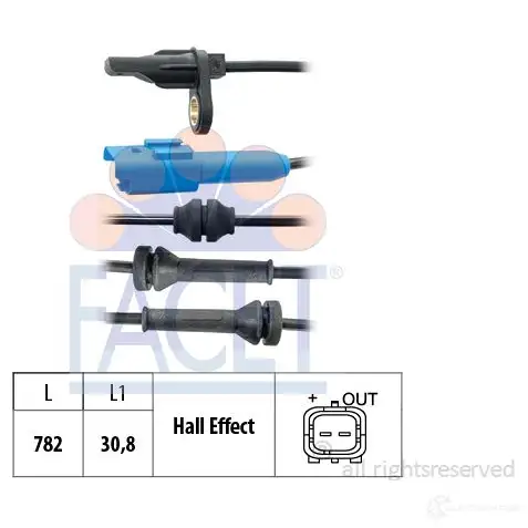 Датчик АБС FACET EPS 1.960.061 21.0061 KW 460 061 1193956059 изображение 0