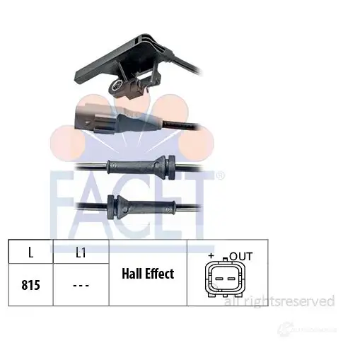Датчик АБС FACET KW 460 028 21.0028 EPS 1.960.028 1512410