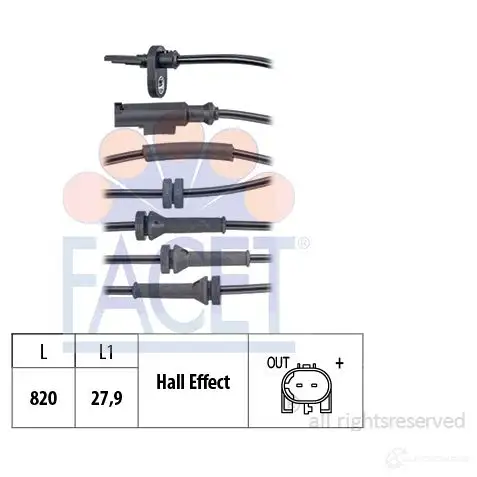 Датчик АБС FACET KW 460 140 EPS 1.960.140 21.0140 1193956107