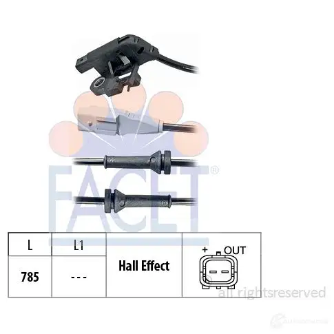 Датчик АБС FACET 1193956041 21.0031 KW 460 031 EPS 1.960.031