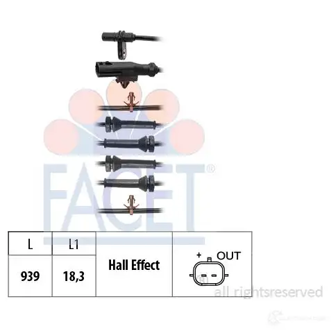 Датчик АБС FACET 1437962976 T9UV 8RE 21.0246