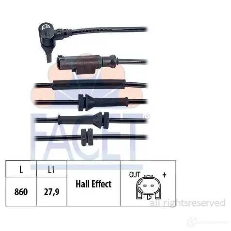 Датчик АБС FACET 1193956085 EPS 1.960.098 KW 460 098 21.0098