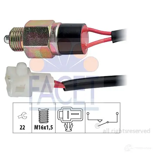 Датчик заднего хода FACET EPS 1.860.220 KW 560 220 7.6220 1514714 изображение 0