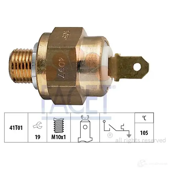Датчик температуры охлаждающей жидкости FACET 1514341 EPS 1.840.097 KW 540 097 7.4097 изображение 0