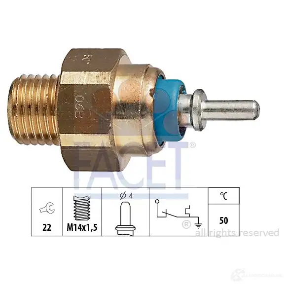 Датчик температуры охлаждающей жидкости FACET EPS 1.840.070 1514323 7.4070 KW 540 070 изображение 0