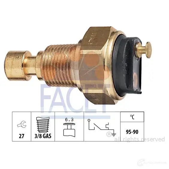 Датчик вентилятора радиатора FACET KW 550 037 7.5037 1514385 EPS 1.850.037