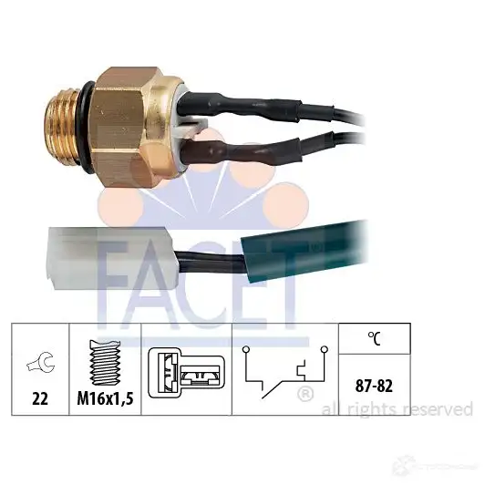 Датчик вентилятора радиатора FACET KW 550 199 EPS 1.850.199 7.5199 1514475