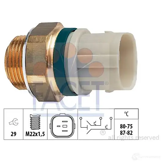Датчик вентилятора радиатора FACET 7.5654 KW 550 654 EPS 1.850.654 1514561 изображение 0