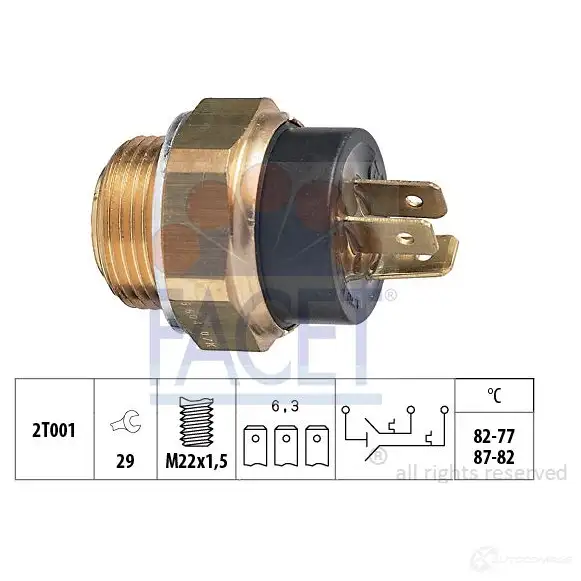 Датчик вентилятора радиатора FACET 7.5604 KW 550 604 1514521 EPS 1.850.604