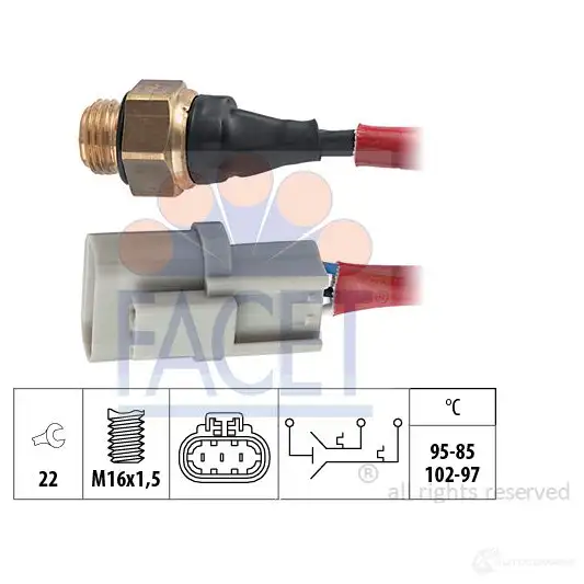 Датчик вентилятора радиатора FACET 1514570 7.5665 KW 550 665 EPS 1.850.665
