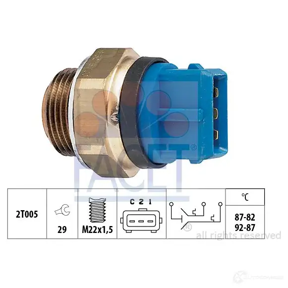 Датчик вентилятора радиатора FACET 1514595 EPS 1.850.700 7.5700 KW 550 700