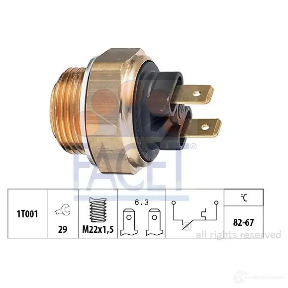 Датчик вентилятора радиатора FACET EPS 1.850.004 1514363 7.5004 KW 550 004