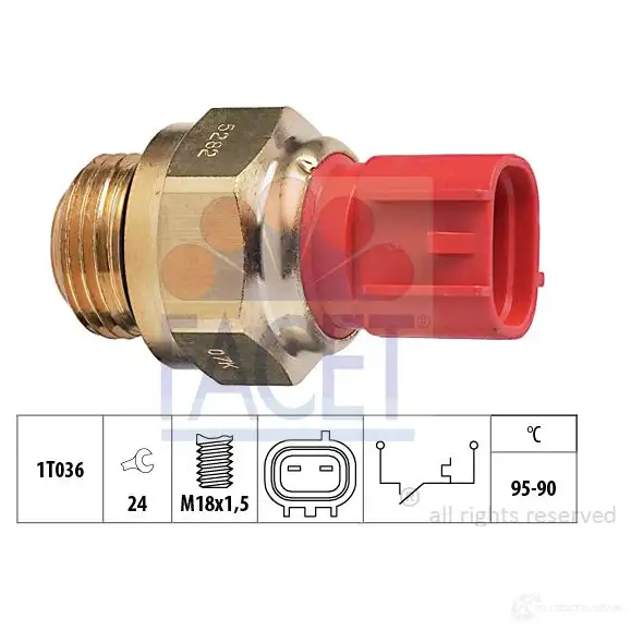 Датчик вентилятора радиатора FACET 1514510 EPS 1.850.282 KW 550 282 7.5282 изображение 0