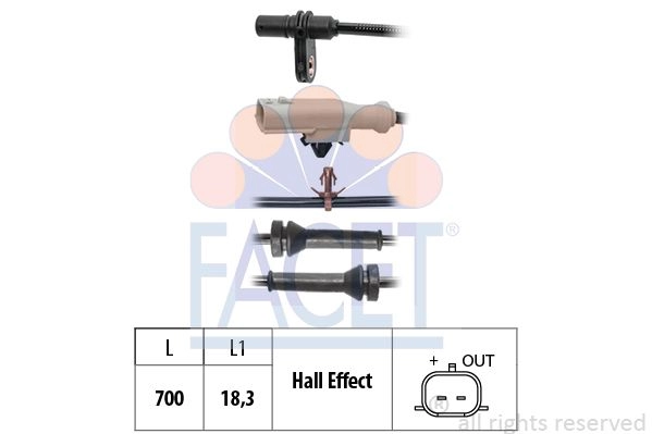 Датчик АБС FACET 2B4 CD 21.0256 1440290837