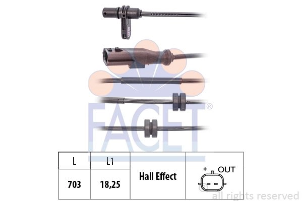 Датчик АБС FACET 1440290840 FWTBZ X 21.0266 изображение 0