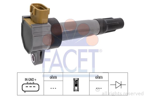 Катушка зажигания FACET 9.6453 1440290986 1Y9 DQK8 изображение 0