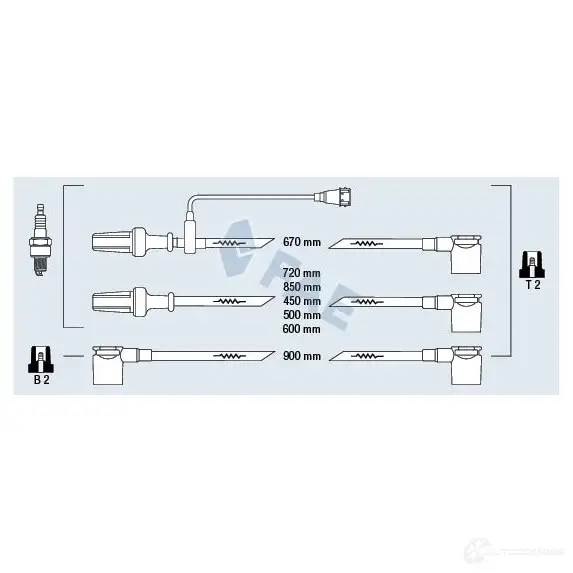 Высоковольтные провода зажигания FAE 85590 1992861 8435050612972 KPY A3 изображение 0