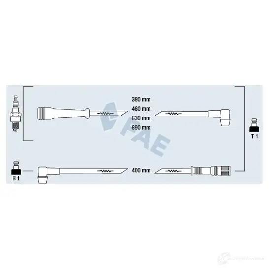 Высоковольтные провода зажигания FAE 8435050611593 83170 1992710 SAR 9BZ
